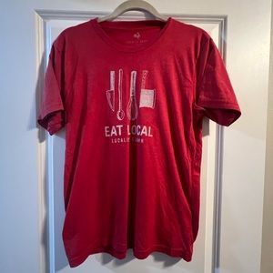 Locally Grown clothing Co. Red Tee EAT LOCAL SIZE M